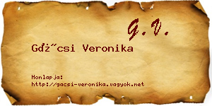 Gácsi Veronika névjegykártya
